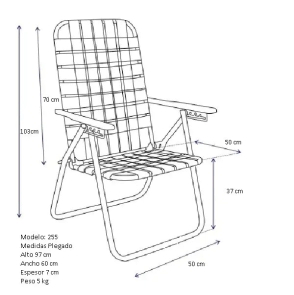 Reposera Eclipse 255 Celeste 7/8  - 4 Posiciones