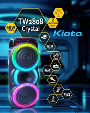 Parlante Kioto TW2808 Cristal con FM