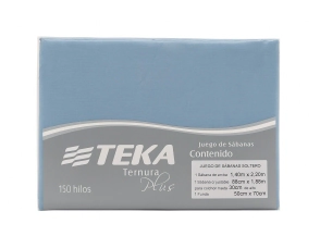 Sabanas 1½ Teka 150H Ternura Plus Liso Celeste 