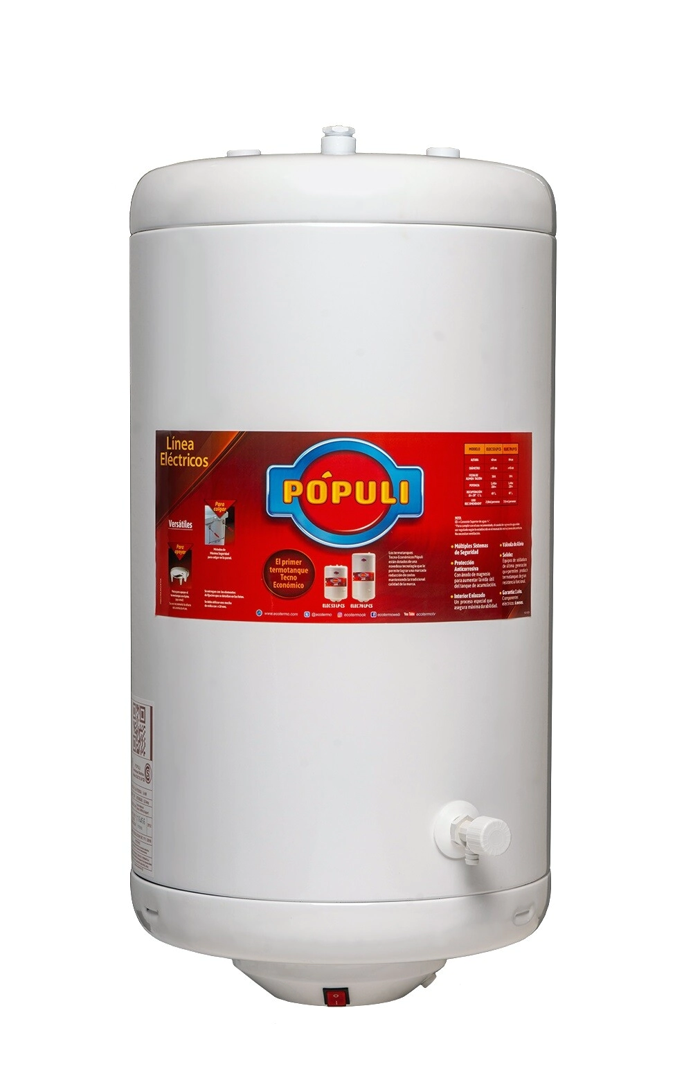 Termotanque Elec. 70L Populi C/Superior Colgar 