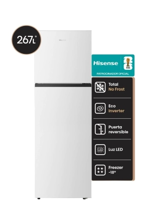 Heladera Hisense RT32N250NAW 250L No frost Blanca  