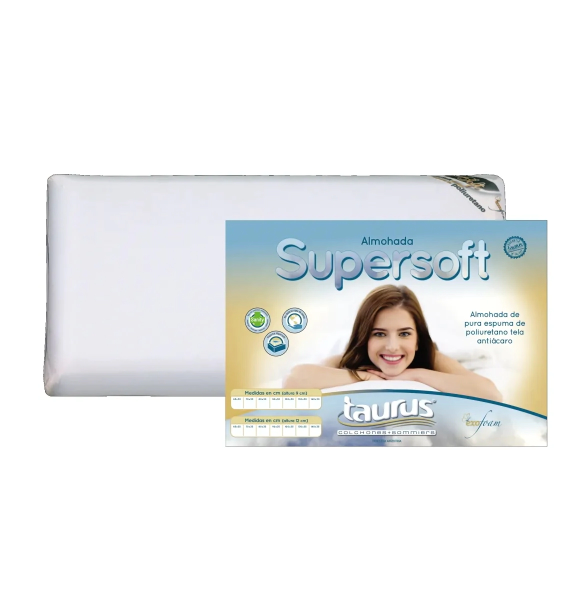 Almohada Taurus Super Soft 70 ancho 30 x 12 alto