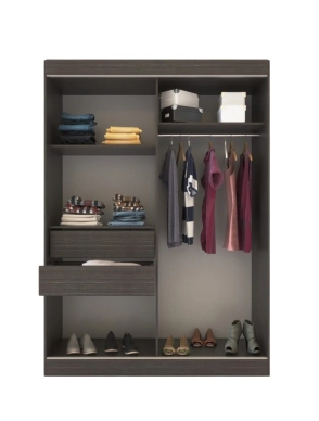 Placard Delos DL404TA - 2P  Corredizas 2 Cajones